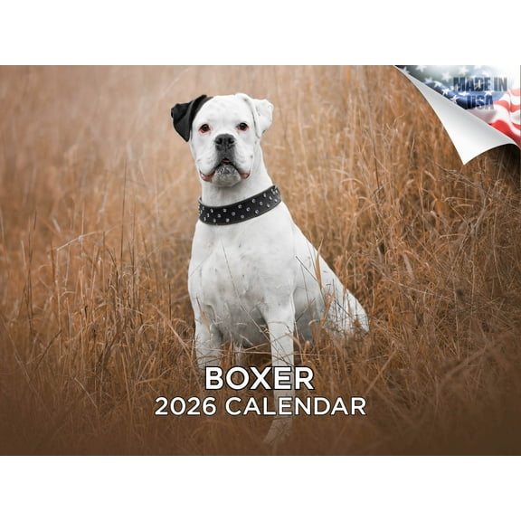 2025 2026 Boxer Calendar - Dog Breed Monthly Wall Calendar - 12 x 18 Open - Thick No-Bleed Paper - Giftable - Made in USA