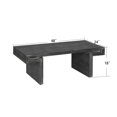 thumbnail image 4 of American Vintage Industrial Coffee Table, Double-Tier Rustic Reclaimed Wood Design, Decor Table with Sturdy MDF Core and Solid Wood Legs for Living Room and Office, Antique Black, 4 of 7