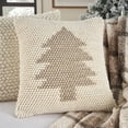 thumbnail image 3 of Mina Victory Holiday Pillows Xmas Tree Loops 20" x 20" Ivory Beige Indoor Throw Pillow, 3 of 4