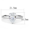 thumbnail image 2 of Luxe Jewelry Designs Women's Stainless Steel Solitaire Engagement Ring with Pear Shaped CZ - Size 5, 2 of 4