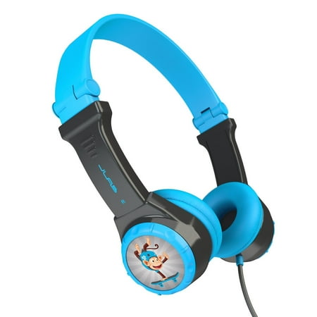 JLab Audio JBuddies Kids - folding, Volume Limiting Headphones, GUARANTEED FOR LIFE - Gray / Blue