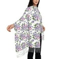 thumbnail image 4 of Sikiie Violets Flowers Shawl Wraps Big Scarf Tassel Fall Winter Thick Scarf Warm Shawl Women Fall Gifts, 4 of 8