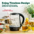 thumbnail image 6 of BELLA 1.7 Liter Glass Electric Kettle, Quickly Boil 7 Cups of Water in 6-7 Minutes, Soft Blue LED Lights Illuminate While Boiling, Cordless Portable Heater, Carefree Auto Shut-Off, Black, 6 of 6