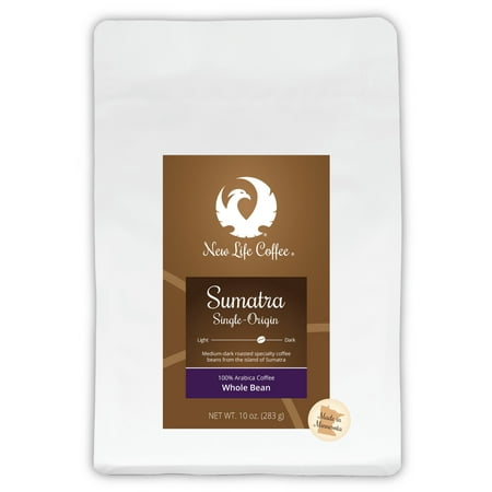 New Life Coffee Sumatra: Single-Origin Whole Bean, 10 oz. Bag