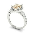 thumbnail image 2 of 2.38 ct Pear Cut Natural Morganite with Simulated Diamond Halo Accents 18K White Gold Womens Engagement Ring, 2 of 5