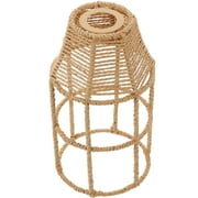 Vintage Rattan Lampshade Exquisite Woven Cover Wall Sconces Plug Decor Light Japanese-style Retro Table
