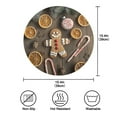 thumbnail image 7 of WOBOGO Gingerbread Man and Candy Round Placemats Set of 1 Heat Resistant Washable Kitchen Table Decorations 15.4in, 7 of 7