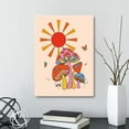thumbnail image 3 of HFDF Vtage Mushroom Sunshe Preppy Canvas Wall Art, Mushroom Poster Wall Art, Mushroom Patg Wall Decor for Teen College Girls Bedroom College Dorm Preppy Room Wall Decor 16x20inch Framed, 3 of 6