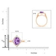 thumbnail image 3 of ANGARA Natural Oval 2.28 ct Amethyst Compass Ring with Diamond Halo in 14K Rose Gold for Women (Size-10x8mm) | February Birthstone, Anniversary, Jewelry Gift for Women | Natural Amethyst Ring, 3 of 8
