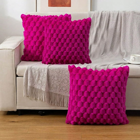 17.73x17.73Inch Woven Solid Color Snowflake Velvet Pillowcase - Comfortable Lumbar Support Cushion Cover for Office, Sofa & Bedside