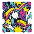 thumbnail image 2 of Ambesonne Pop Art Shower Curtain, Funny Modern Comic Shapes, 69"Wx84"L, Turquoise Yellow and Hot Pink, 2 of 4