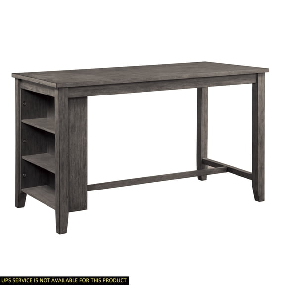 Miekor Furniture Modern Gray 1pc Counter Height Table with Built-in Shelves Wooden Multifunctional Kitchen Dining Room Furniture B5A4475