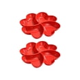 thumbnail image 2 of 2 Pcs Assiettes de Service pour Collations Rouges Divisées Plateau de Fruits et Noix de Festival Plat de Service Élégant à Sections pour Fête pour Recevoir à la Maison Amuse-Gueules Charcuterie Dessert Présentation et Organisation de Table, 2 of 6