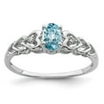 thumbnail image 3 of 925 Sterling Silver Rhodium-Plated Light Swiss Blue Topaz and Diamond Ring Size 9, 3 of 5