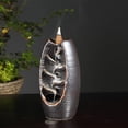 thumbnail image 3 of Waterfall Backflow Incense Burner Ceramic Smoke Censer Holder with Mountain Stream Design for Home Office Zen Meditation Relaxing Decor, 3 of 5