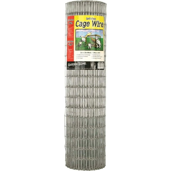 432425 1" x 2" Mesh 14-Gauge Galvanized Wire Fence, 24" x 25'