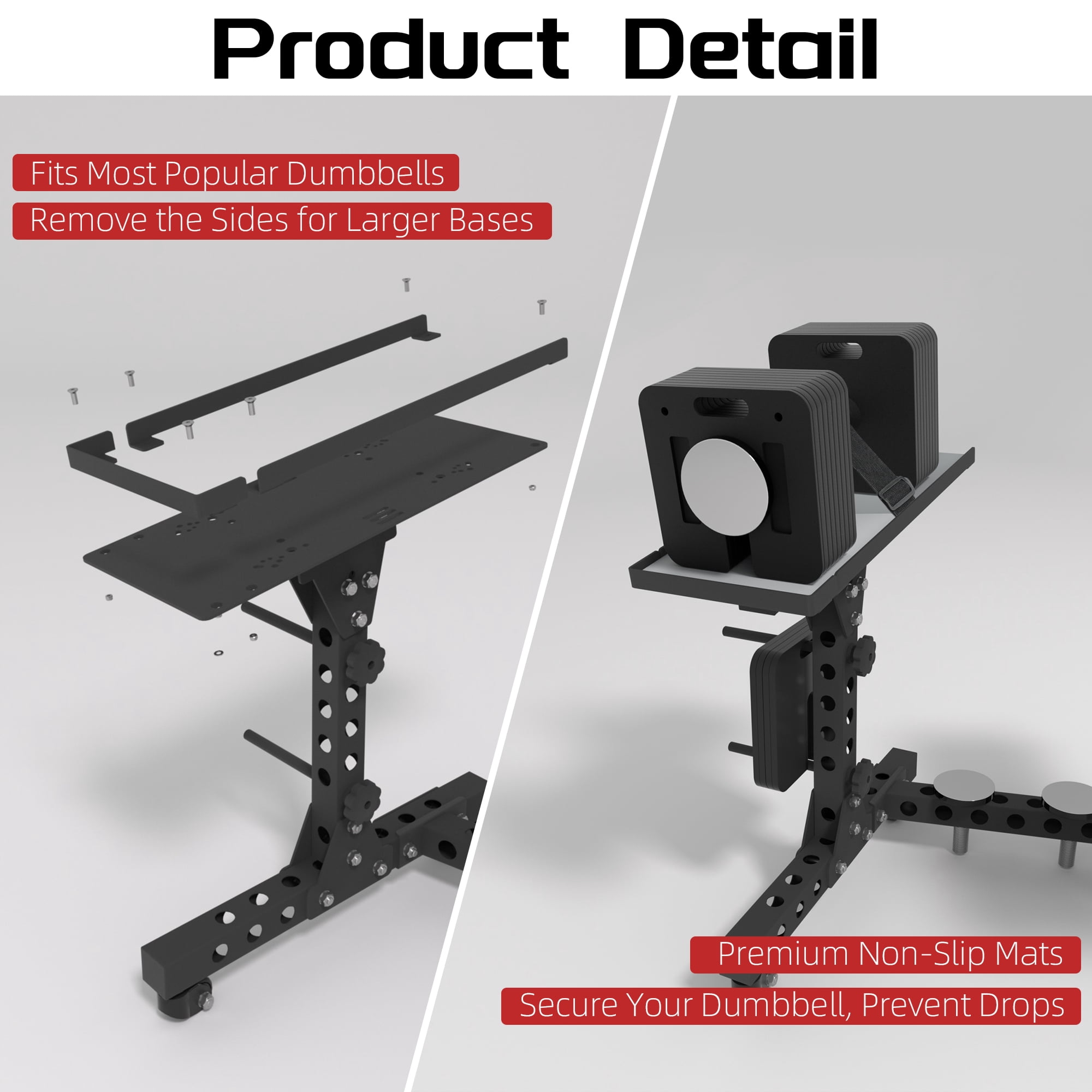 ARVIVO Adjustable Dumbbell Rack & Weight Rack up to 440 lbs Home GYM for Dumbbells with Bases Space Saving Design Small