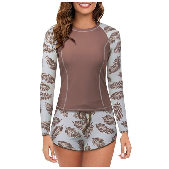 Wetsuit Women 2 Piece Long Sleeve Rash Guard Upf 50 Summer Sets for Women,J,M