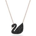 thumbnail image 1 of Iconic Swan Jewelry Collection, Rose Gold Finish, Black Crystals, 1 of 5