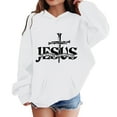 thumbnail image 4 of MUXiin Faith Over Fear Hoodie Teen Girls Cute Trendy Casual Christian Graphic Print Sweatshirts Long Sleeve Pullover Tops with Pockets, 4 of 4