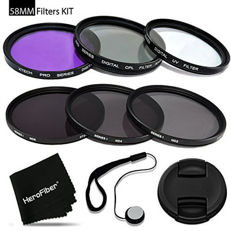 58mm Filters KIT for 58mm Lenses and Cameras includes: 58mm Filters Set (UV, (Best 58mm Polarizing Filter)
