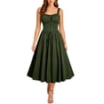 thumbnail image 6 of FNFYFH Renaissance Corset Dress for Women Lace Up Cottagecore Dress Sleeveless Long Dress Medieval Costume, 6 of 8