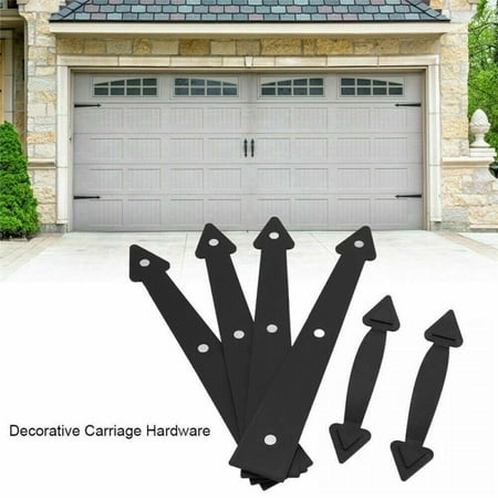 

4 Hinges and 2 Handles Household Essentials Hinge It Magnetic Decorative Garage Door Accents | Black