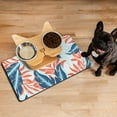 thumbnail image 3 of Hawaiian Dog Feeding Mat - Absorbent Pet Food Mat with Tropical Leaf Design - Non-Slip Waterproof Placemat for Bowls - Multi-Layer Sponge & Rubber Base - 12x19 Inches, 3 of 5