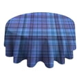 thumbnail image 4 of Blue Checkerboard Checkered Pattern Round Tablecloth 60"x60",Wrinkle Wipeable Table Cloth for Kitchen Dining Room Picnic Patio Party, 4 of 6