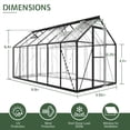 thumbnail image 2 of Jocisland 6x12 ft Polycarbonate Greenhouses for Outdoors, 2 Top-Opening Windows, Aluminum Walk-in Heavy Duty for Outdoor Use, Backyard Garden, Black, 2 of 9