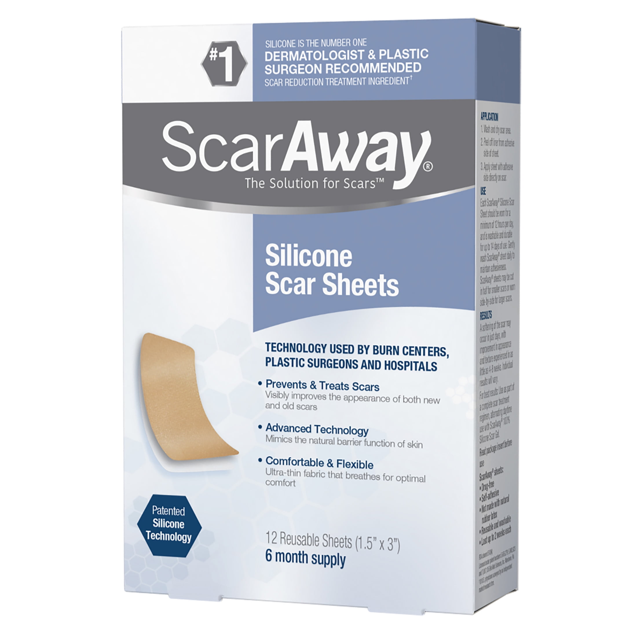 scaraway silicone scar sheet 12 ct walmart com scar away silicone sheets walmart