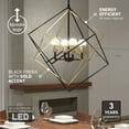 thumbnail image 3 of Artika Peyton 15W LED Modern Mid-Century Chandelier, Black and Gold, 3 of 10