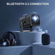 ZDSSY HY320 WiFi and Bluetooth Native 1080 FHD Support 4K LED Smart Projector, Black, 1 Count