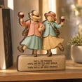 thumbnail image 5 of Wooden Couple Best Friend Figurine Forever Together Rustic Shelf Decor, 5 of 9