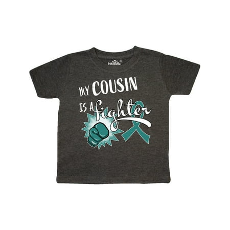 

Inktastic Ovarian Cancer Awareness My Cousin is a Fighter Gift Toddler Boy or Toddler Girl T-Shirt