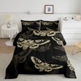 thumbnail image 1 of Erosebridal Skeleton Gothic Bedding Queen Comforter Set, Black Gold Down Comforter, Bohomian Style Decor, Lightweight, 1 of 8