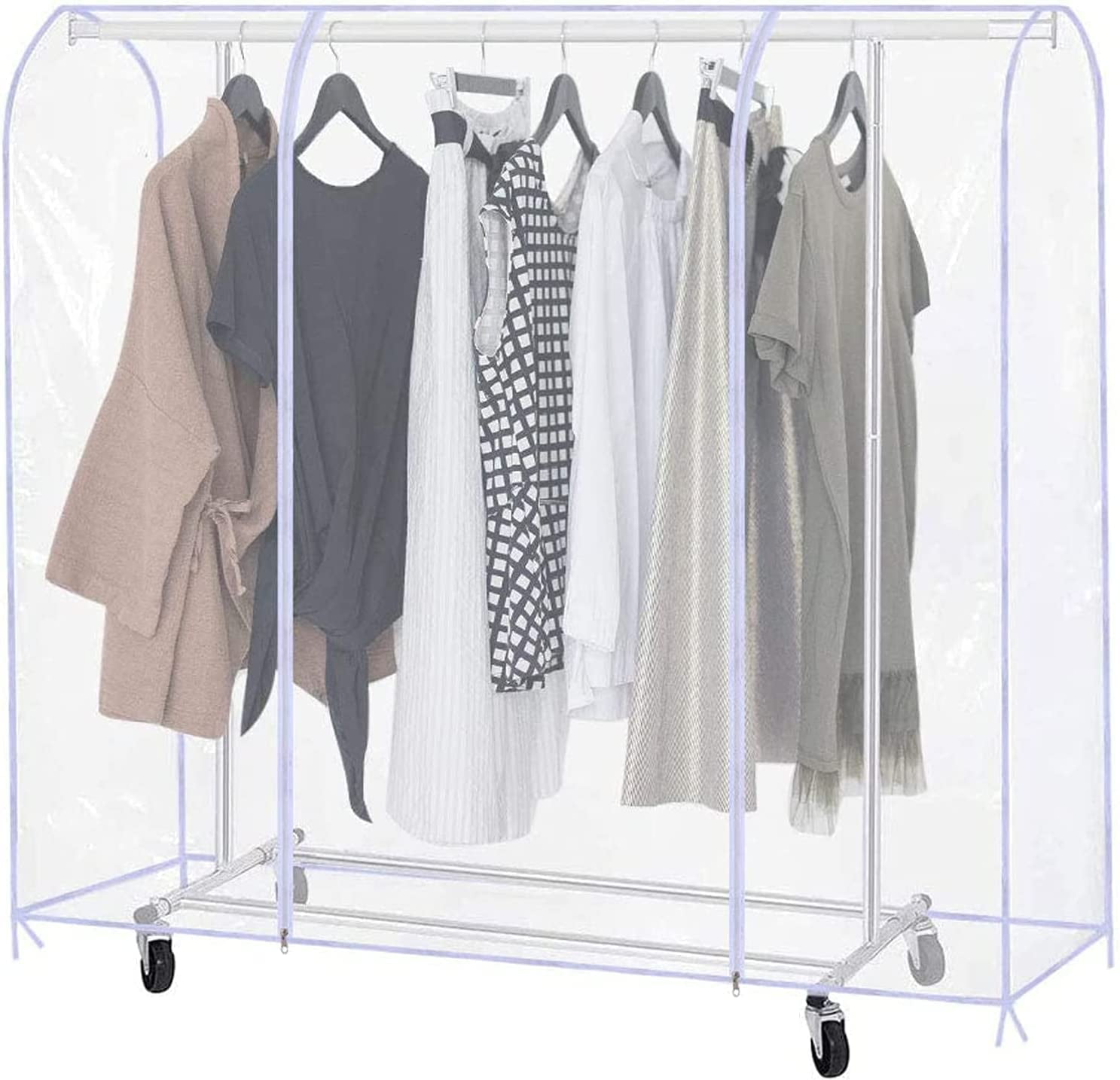 71" L Clear Garment Rack Cover, Clothing Rack Covers, Adult Kids