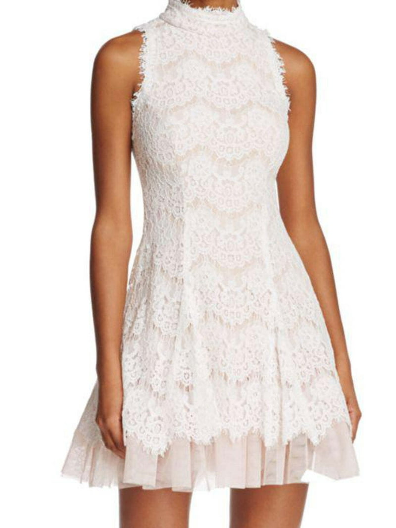 Aqua Women's Mock-Neck Lace Dress (Clothing), Size 12, Ivory/Blush Color -  Walmart.com