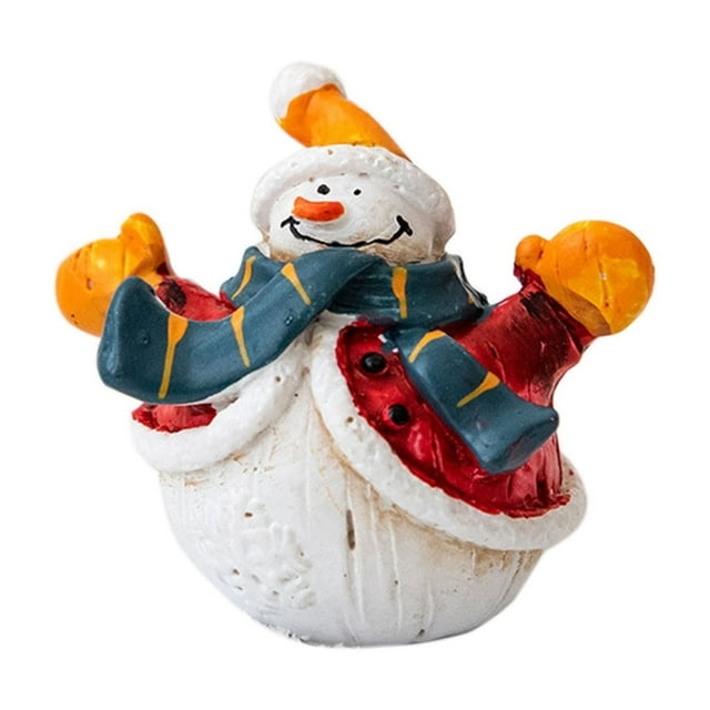 Christmas Table Decorations Festive Snowman Figurines Set, Resin Multicolor 4.5x4.5x4.5cm Ideal for Centerpieces Mantel Displays Holiday Arrangements, Adds Holiday Cheer