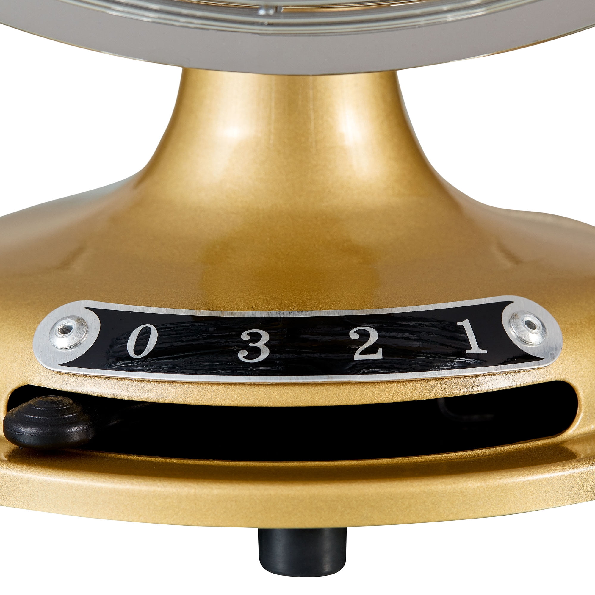 Better Homes & Gardens New 8 inch Retro 3-Speed Metal Tilted-Head Oscillation Table Fan Gold
