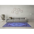 thumbnail image 3 of Ahgly Company Machine Washable Indoor Rectangle Oriental Blue Industrial Area Rugs, 6' x 9', 3 of 4