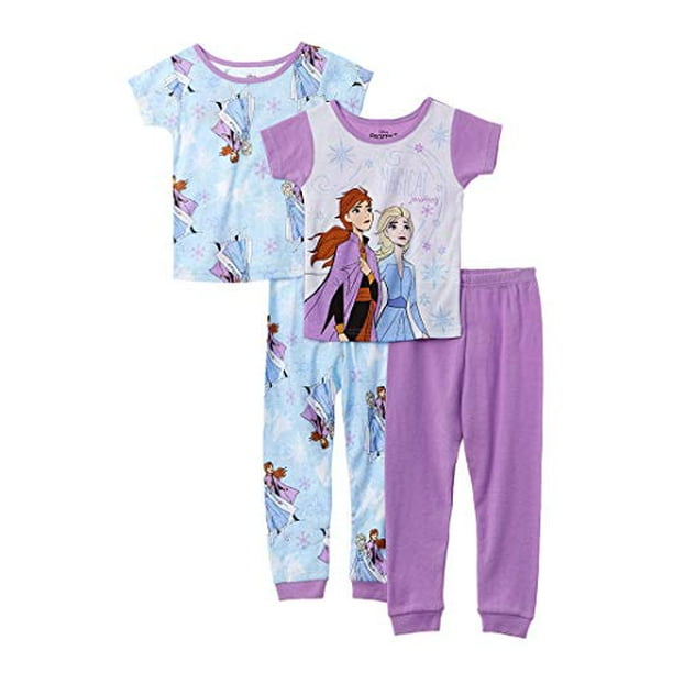 Disney Disney Girls' Frozen 4Piece Cotton Pajama Set, Sister Journey