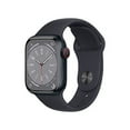 thumbnail image 1 of Apple Watch S8 GPS + Cel. 41mm c/ Caja Alum. Medianoche y Correa Dep. Medianoche - S/M. Rast. Act. Fís., Apps ECG y Oxígeno Sangre, Pant. Retina Siempre Act., Resist. Agua, 1 of 6