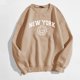 thumbnail image 2 of Gibobby Casual Sudadera para Mujer Sudadera de manga larga con patrón con cuello redondo para mujeres adolescentes y estudiantes(Caqui,XG), 2 of 5