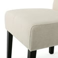 thumbnail image 6 of GDF Studio Percival Contemporary T Stitch Dining Chairs, Set of 2, Beige Fabric and Dark Brown, 6 of 9