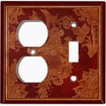 thumbnail image 4 of Metal Light Switch Plate Cover Elegant Burgundy Floral Damask Frame FRA038, 4 of 13