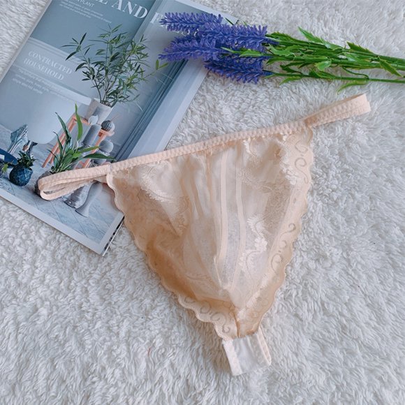 MYG Men Sexy Lingerie Lace T-back Thong G-string Pouch Underwear Jockstrap Briefs