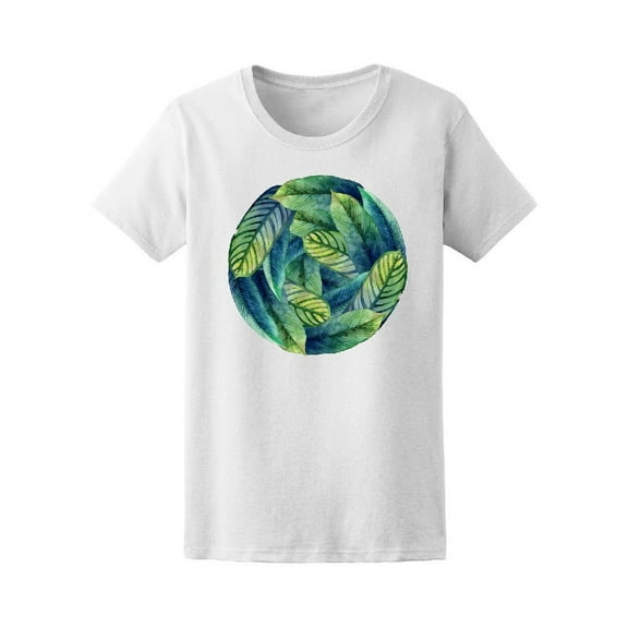 Watercolor Heliconia Leaves Tee Women's -Image by Shutterstock