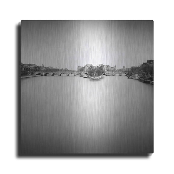 Luxe Metal Art 'Ile de la Cite' by Wilco Dragt, Metal Wall Art, 12"x12"