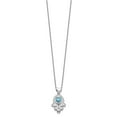 thumbnail image 4 of Auriga Fine Jewelry 925 Sterling Silver Blue and Clear CZ Hamsa Necklace for Women 17.5", 4 of 6